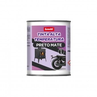 Tinta Alta Temperatura Preto Mate 500ml Grouht