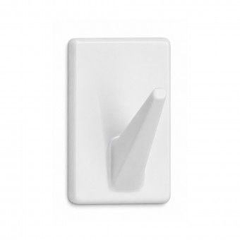 Cabide Adesivo 18x30x18mm PVC Branco 4 Uni Cabide Adesivo 18x30x18mm PVC Branco 4 Uni