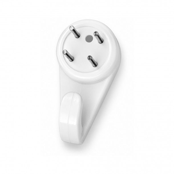 Cabide com Prego 16x31x12mm PVC Branco 4 Uni Cabide com Prego 16x31x12mm PVC Branco 4 Uni