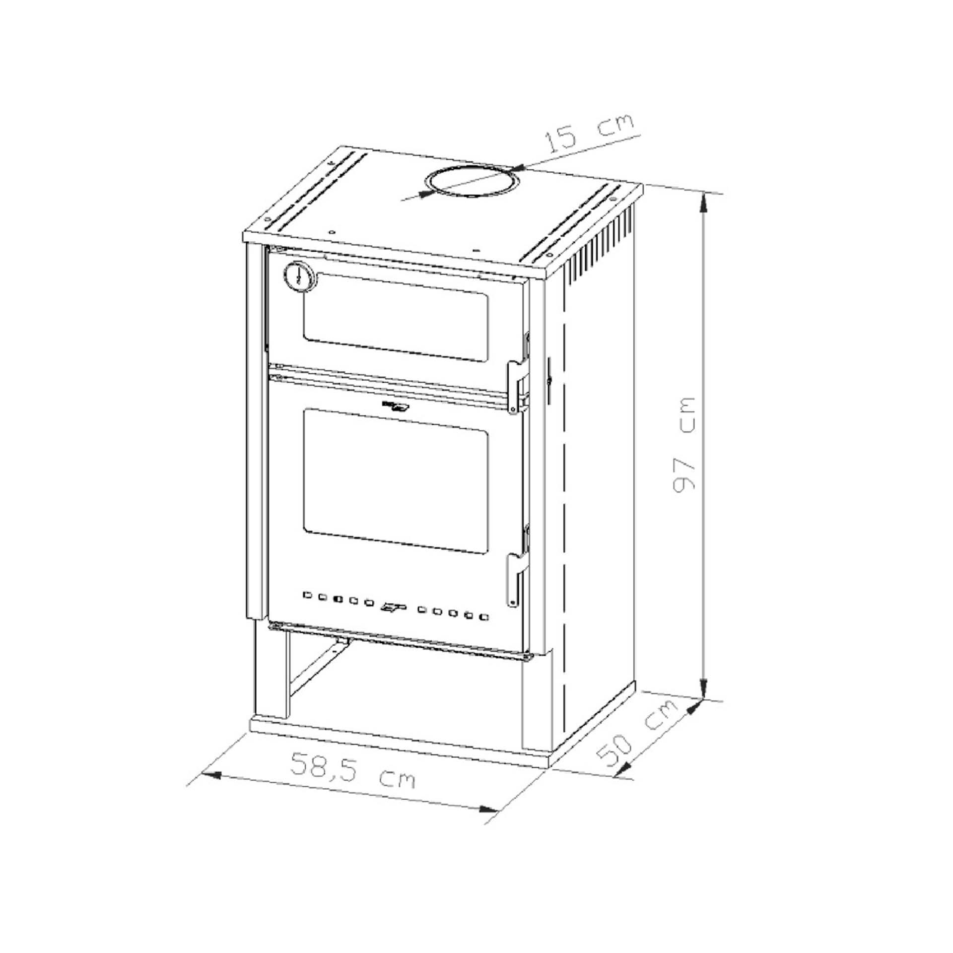 Salamandra a Lenha 8,30KW Forno Beta Alpis