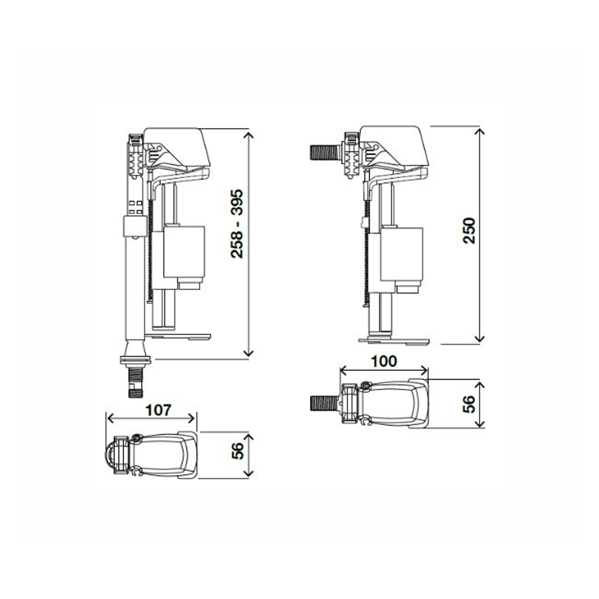Kit Descarga Azor Plus com Entrada de Água Inferior e Lateral OLI