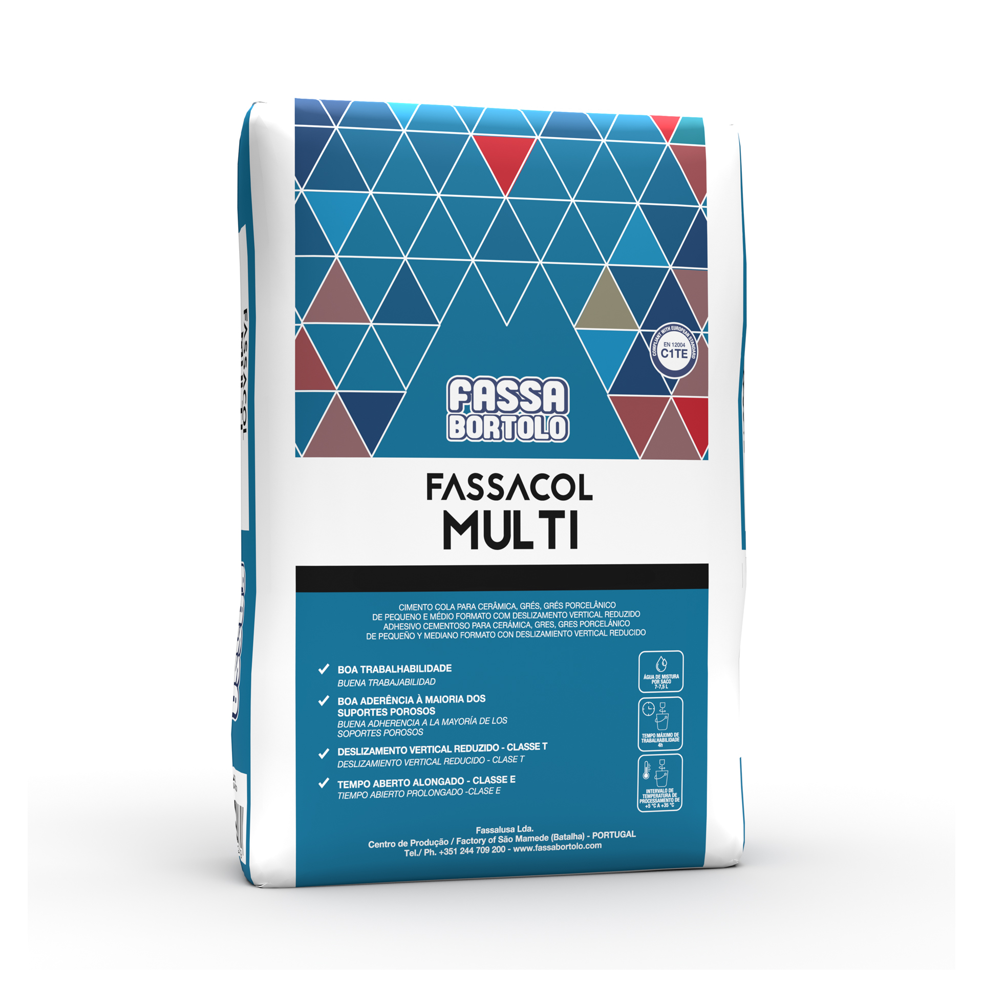 Cimento Cola Fassacol Multi C1TE Cinza 25Kg Fassa