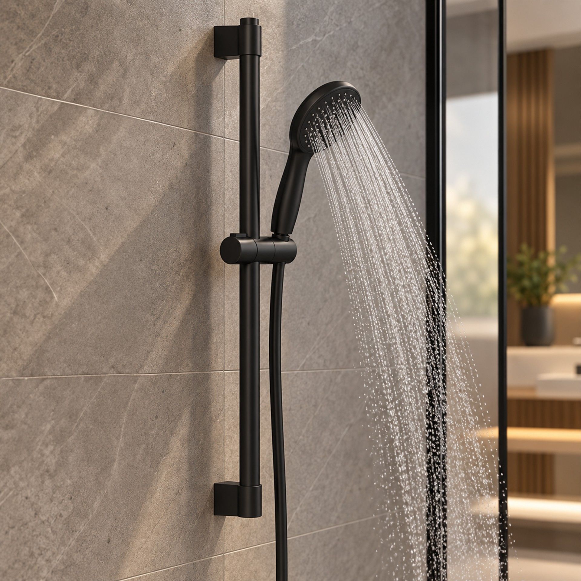 Rampa de Duche com Chuveiro 2 Jatos Tempesta 110 Preto Mate Grohe
