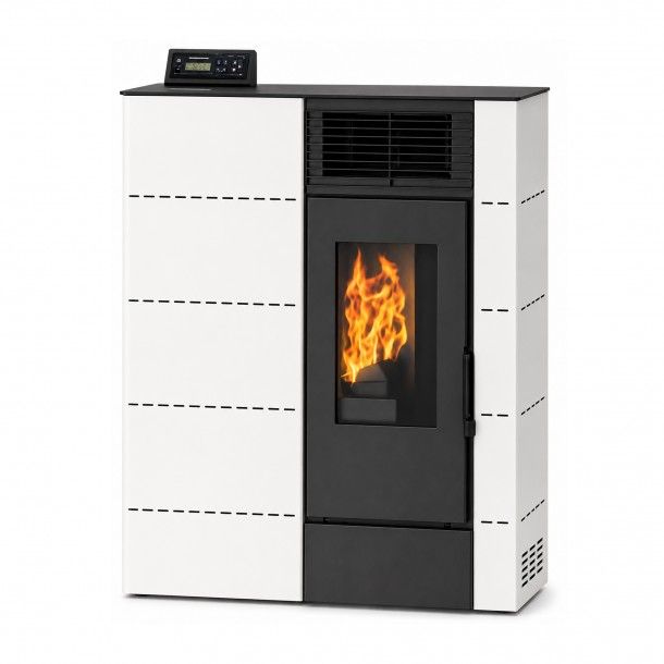 Salamandra a Pellets Chapa 12Kw Dubai Branca Delba