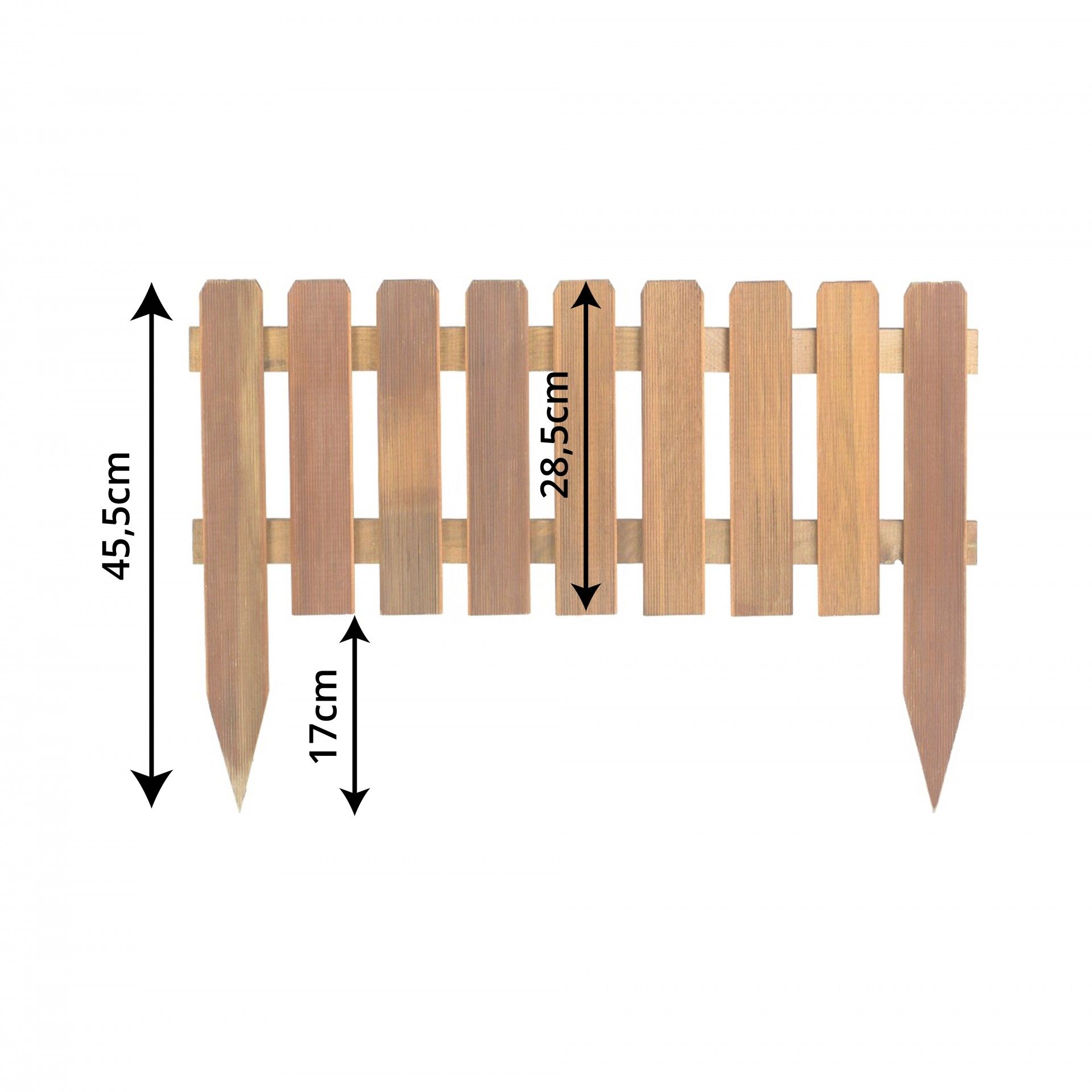 Cerca de Madeira Fixa de Jardim 110x45cm Catral