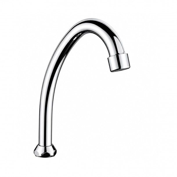 Bica Alta para Monocomando de Cozinha Lat�o Cromado Tricornio