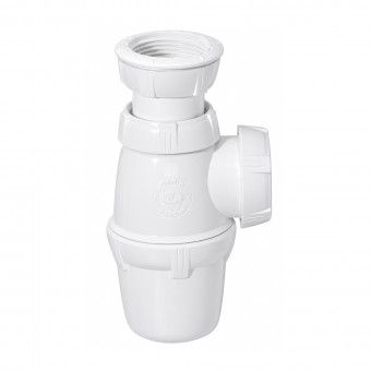 Sif�o de Garrafa para Lavat�rio 1"1/4-1"1/2 40mm PVC Branco Wirquin