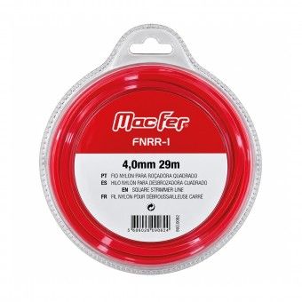 Fio de Nylon para Ro�adora Quadrado 4mm 29m Vermelho FNRQ-1 MacFer