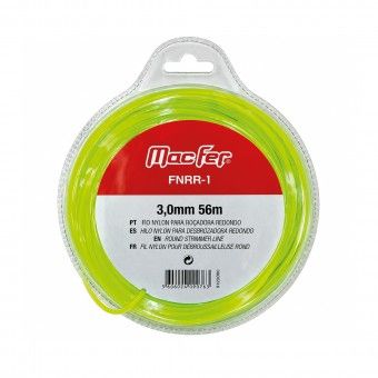 Fio de Nylon para Ro�adora Redondo 3mm 56m Verde FNRR-1 MacFer
