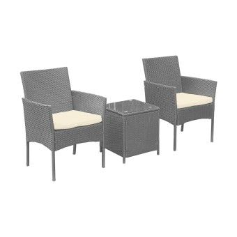 Conjunto de Jardim 2 Cadeiras com Almofadas e Mesa Conjunto de Jardim 2 Cadeiras com Almofadas e Mesa